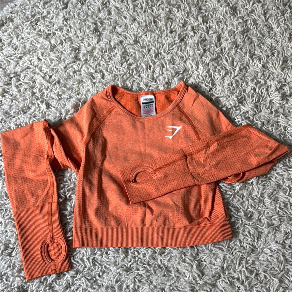 Gymshark Orange Long Sleeve Crop Top